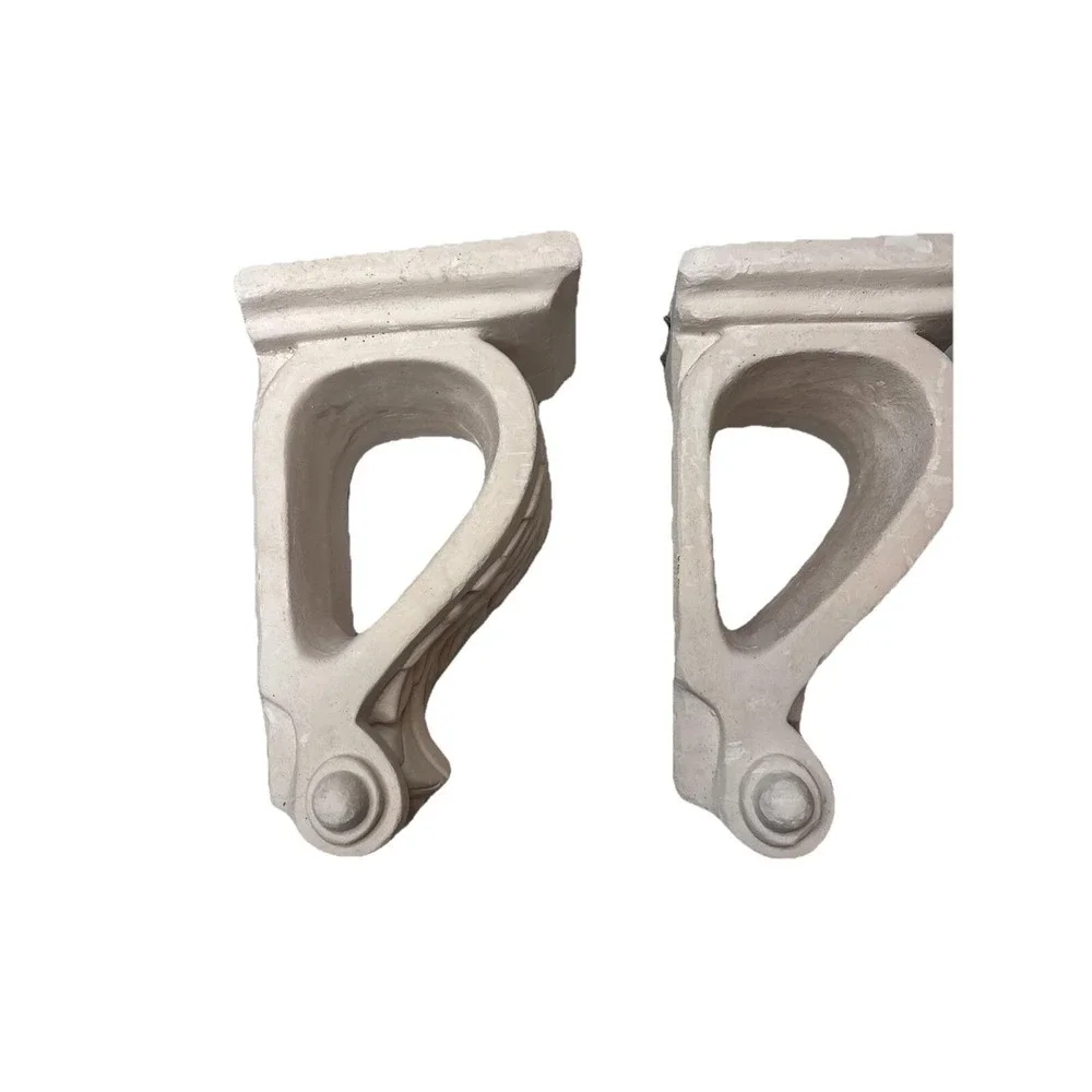 Handmade Pair of Ornate Heavy Plaster Drapery Corbels‎ Made in Spain